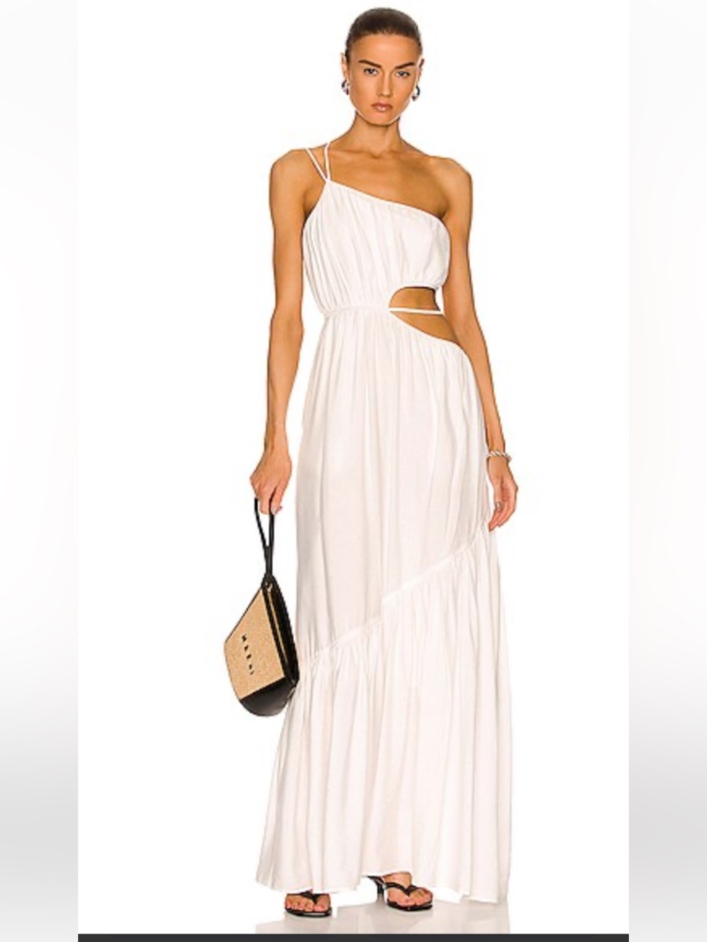Jonathan Simkhai  Yvonne one shoulder Strapless White Dress